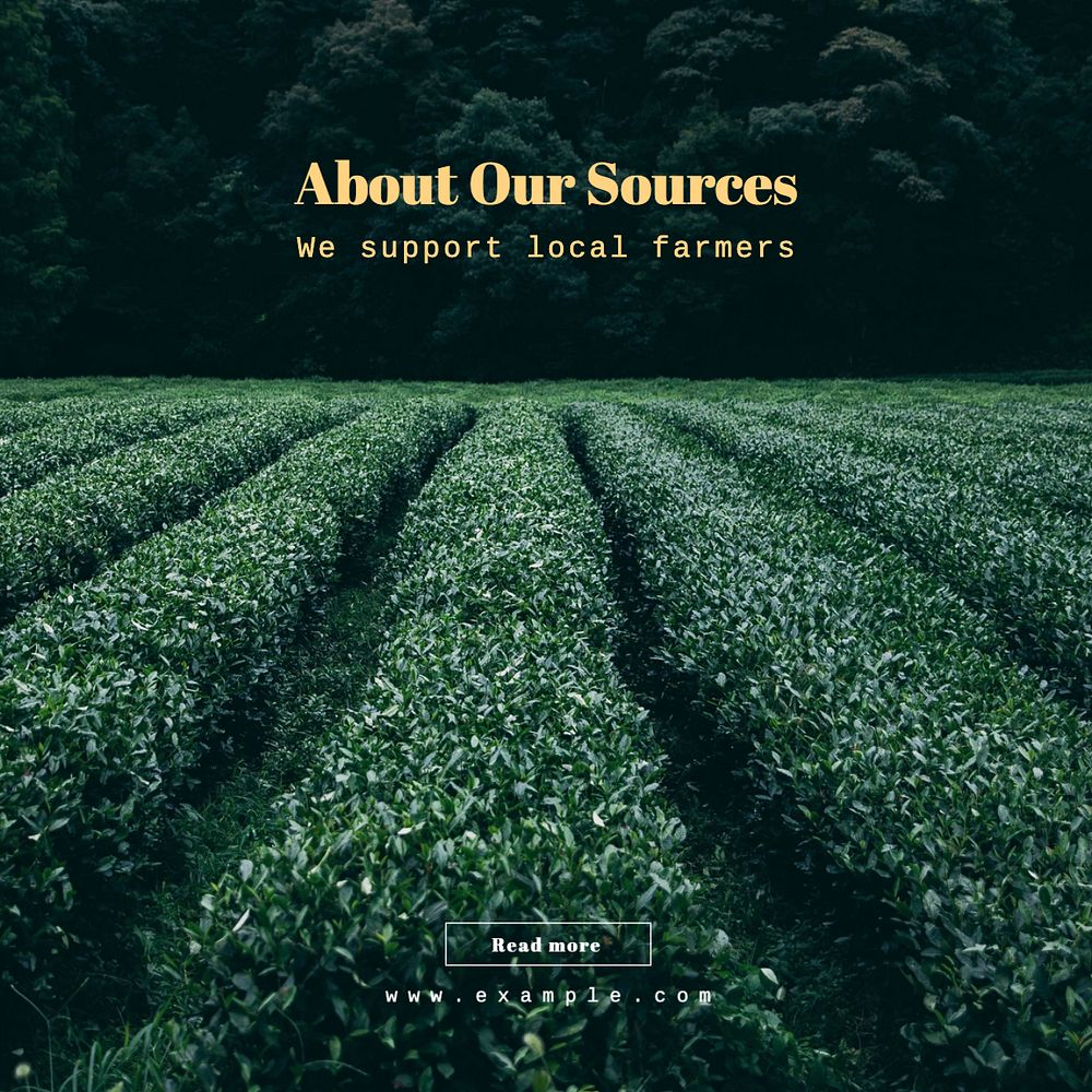 Farming sources Instagram post template, editable text