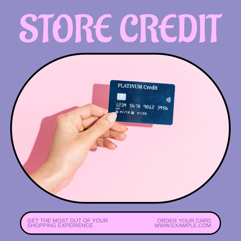 Store credit Instagram post template, editable text