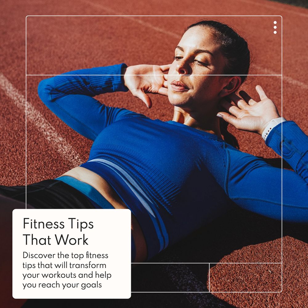 Fitness tips Instagram post template, editable text