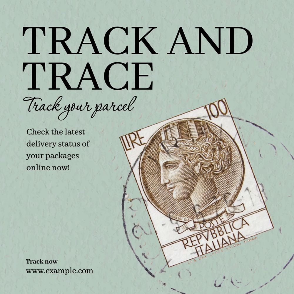 Track & trace Instagram post template, editable text