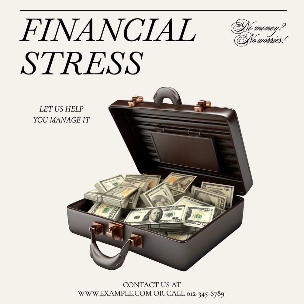 Financial stress Instagram post template, editable text