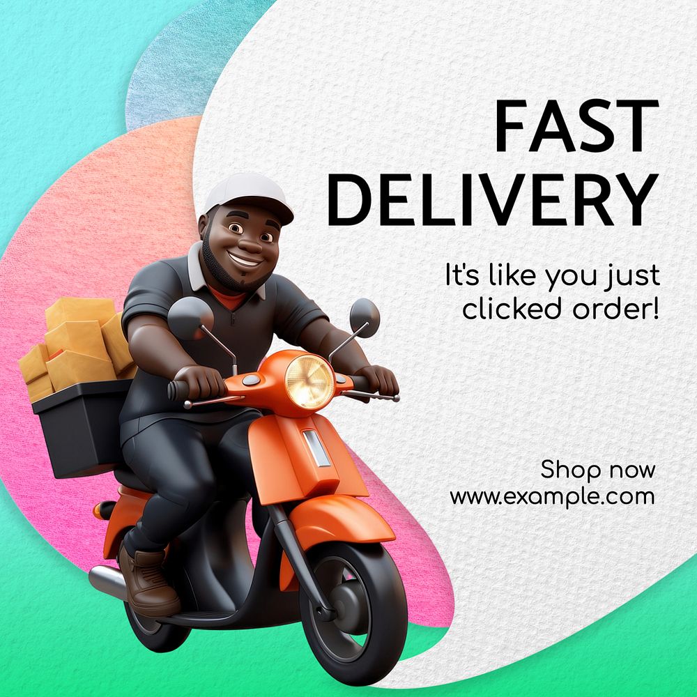 Fast delivery Instagram post template, editable text