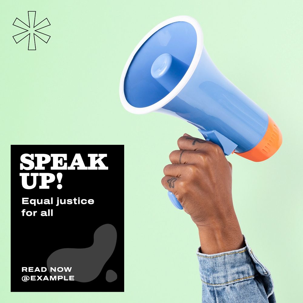 Speak up! Instagram post template, editable text