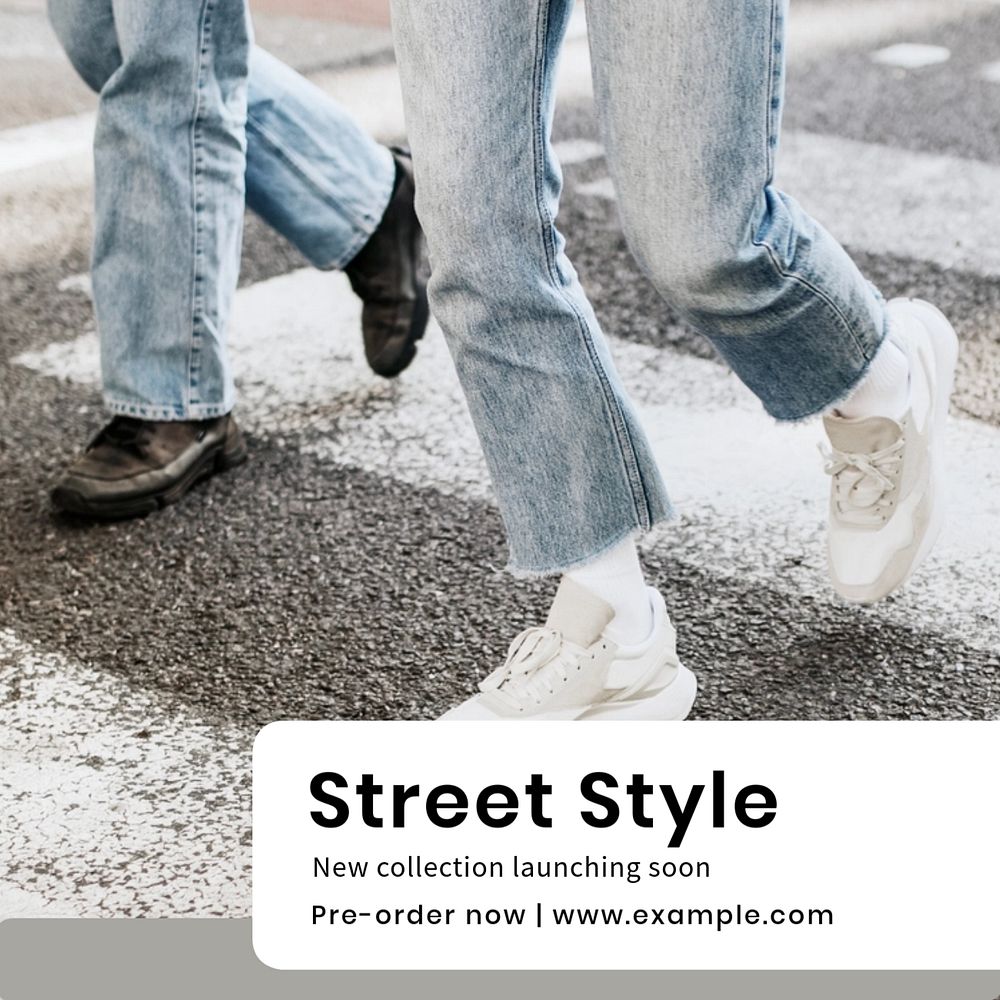 Street style Instagram post template, editable text