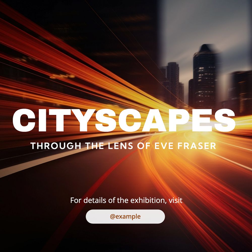 Cityscape Instagram post template, editable text