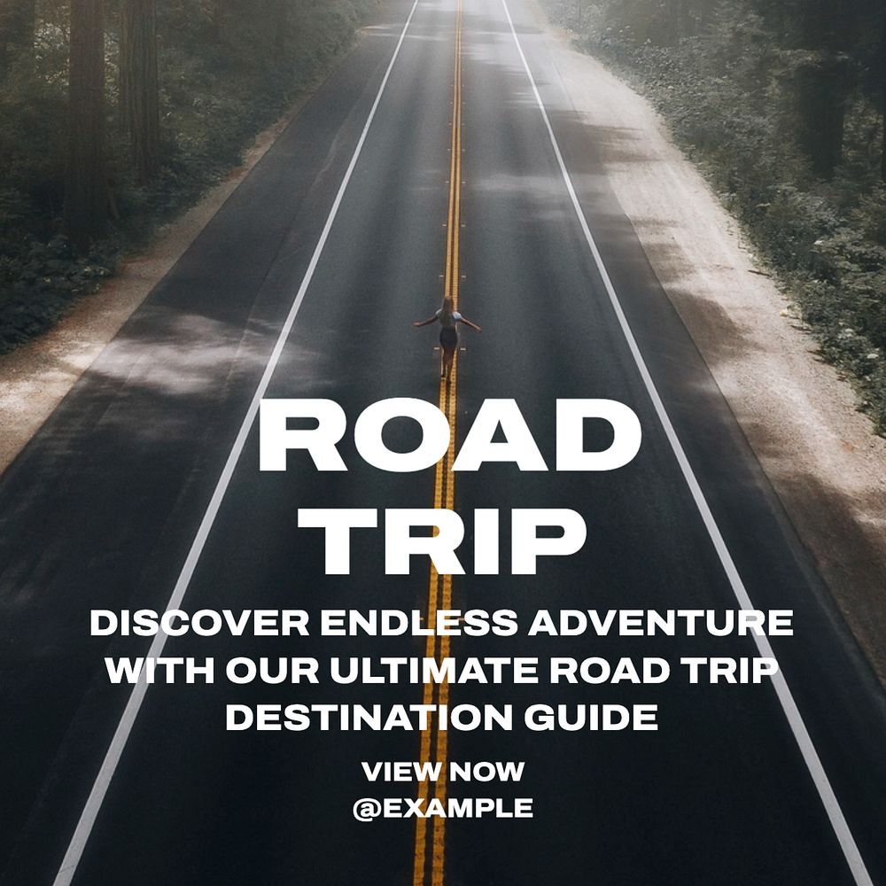 Road trip Instagram post template, editable text