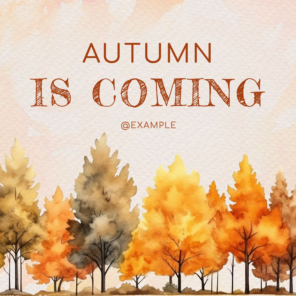 Autumn aesthetic Instagram post template, editable text