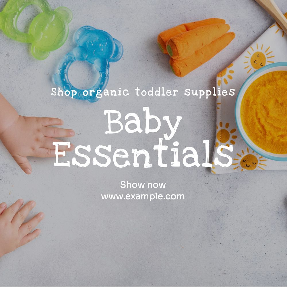 Baby essentials  Instagram post template, editable text