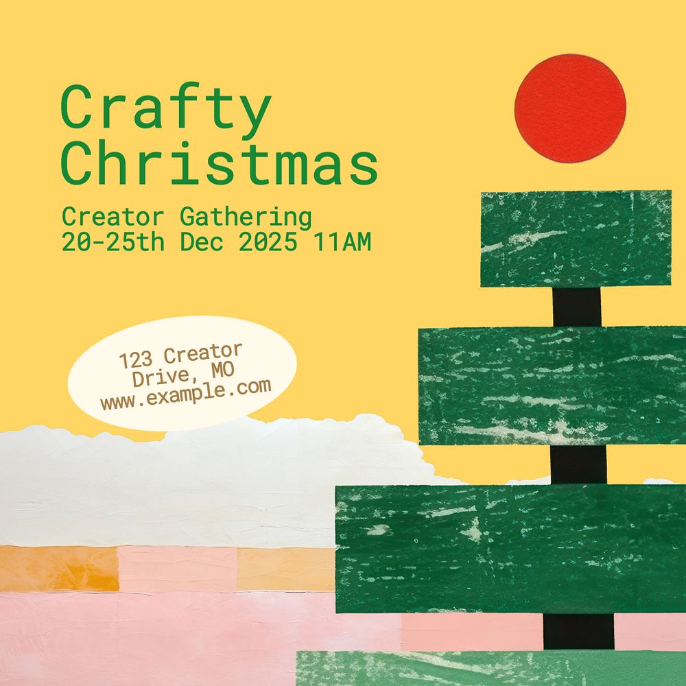 Crafty Christmas Instagram post template, editable text