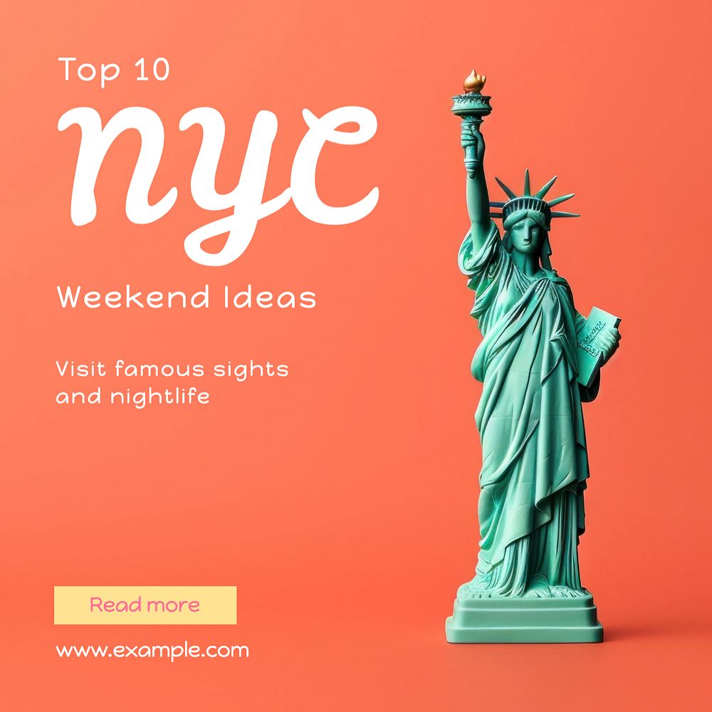 Weekend nyc Instagram post template, editable text