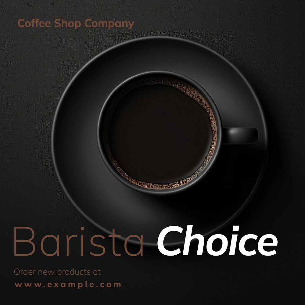 Barista choice Instagram post template, editable text