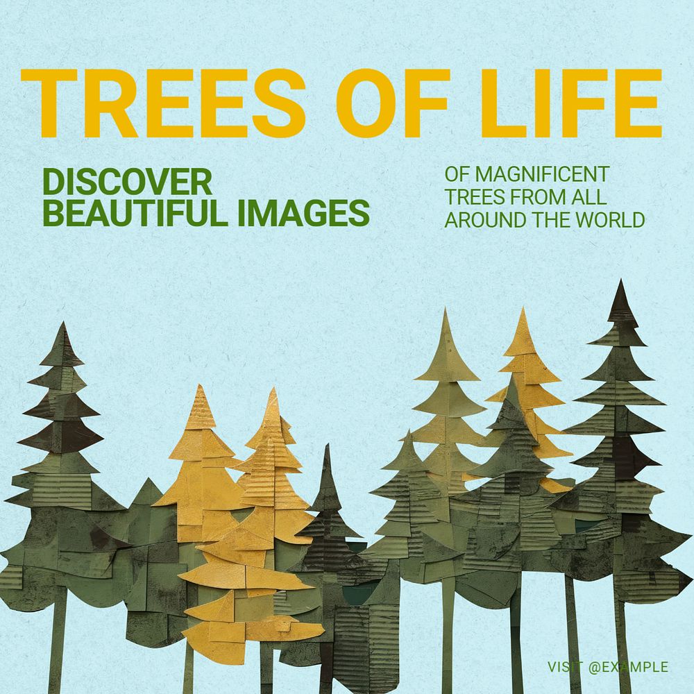 Trees of life Instagram post template, editable text