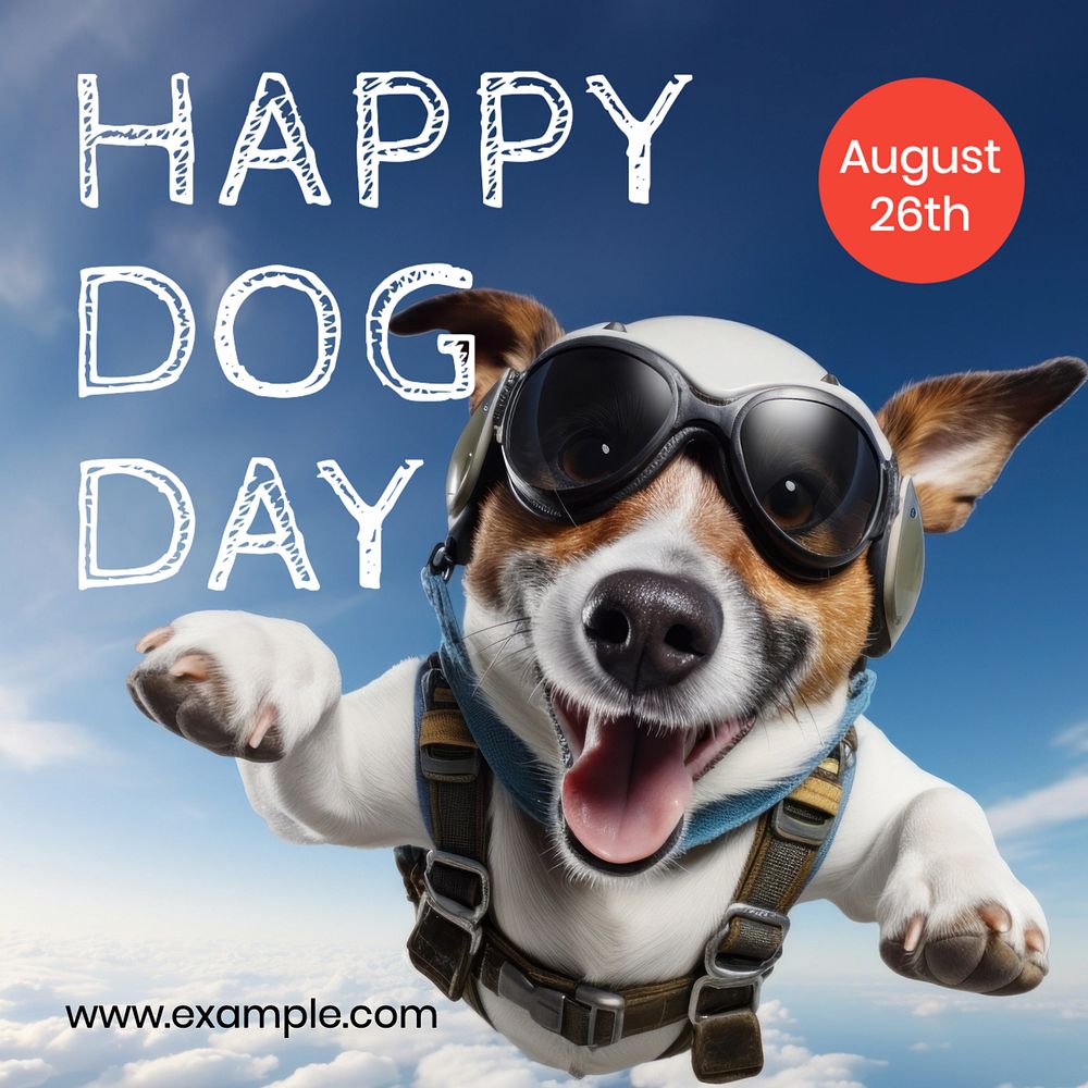 Happy dog day Instagram post template, editable text