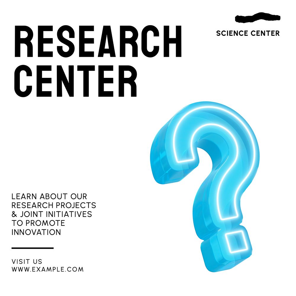 Research center Instagram post template, editable text