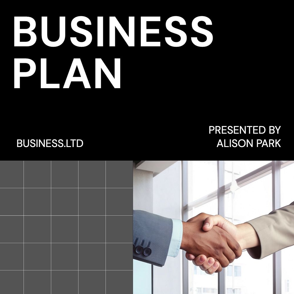 Business plan Instagram post template, editable text