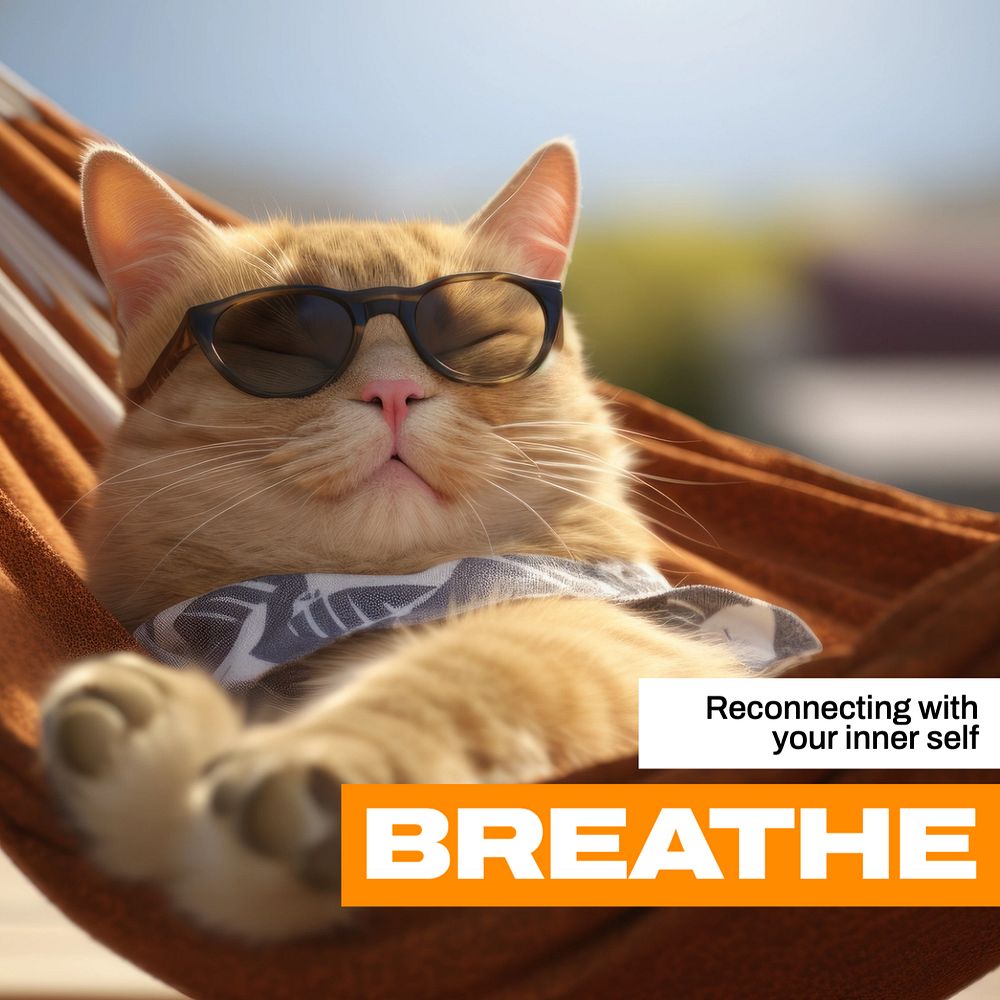 Breathe Instagram post template, editable text