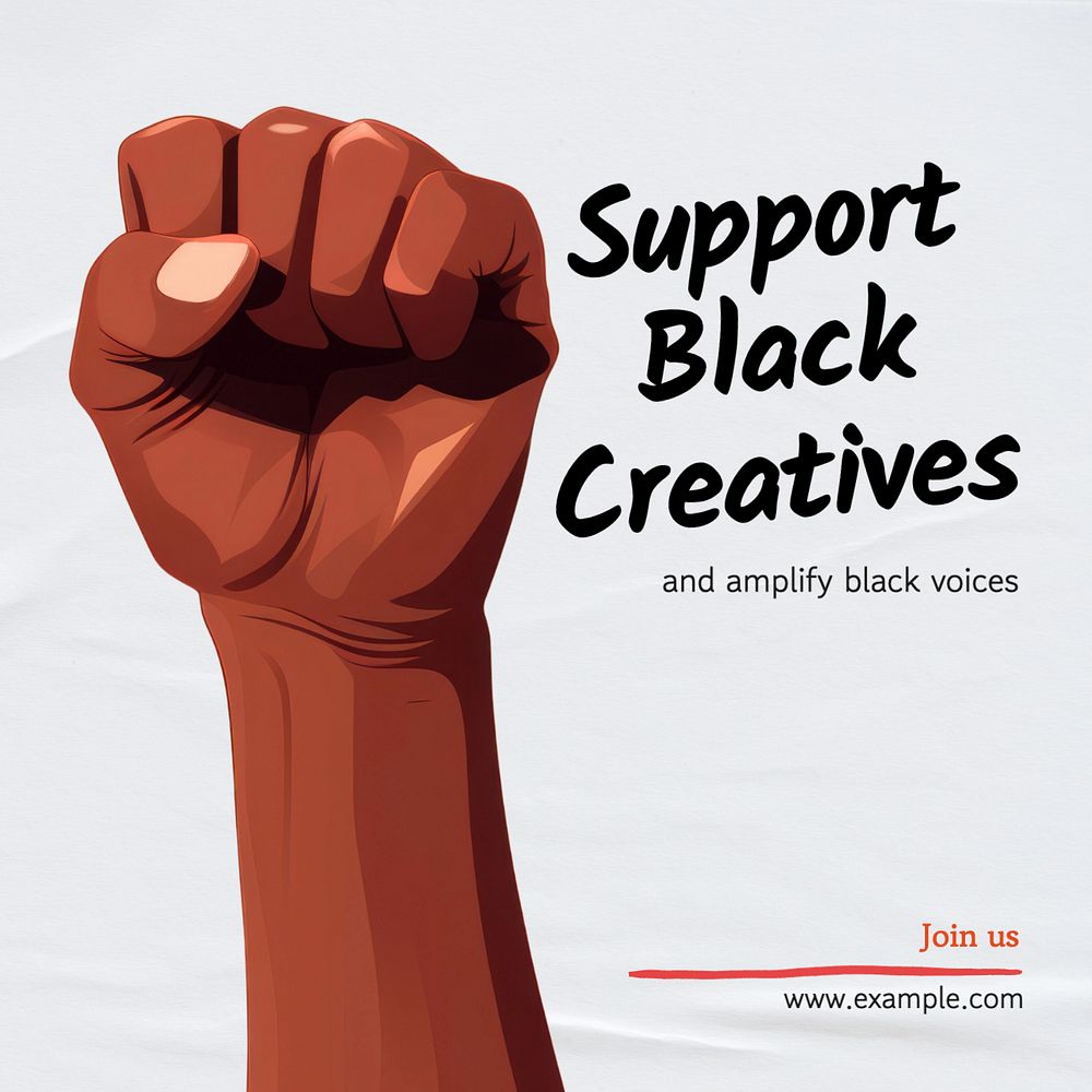 Support black creatives Instagram post template, editable text