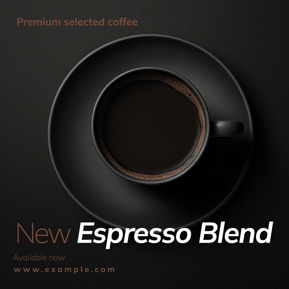 Espresso blend Instagram post template, editable text