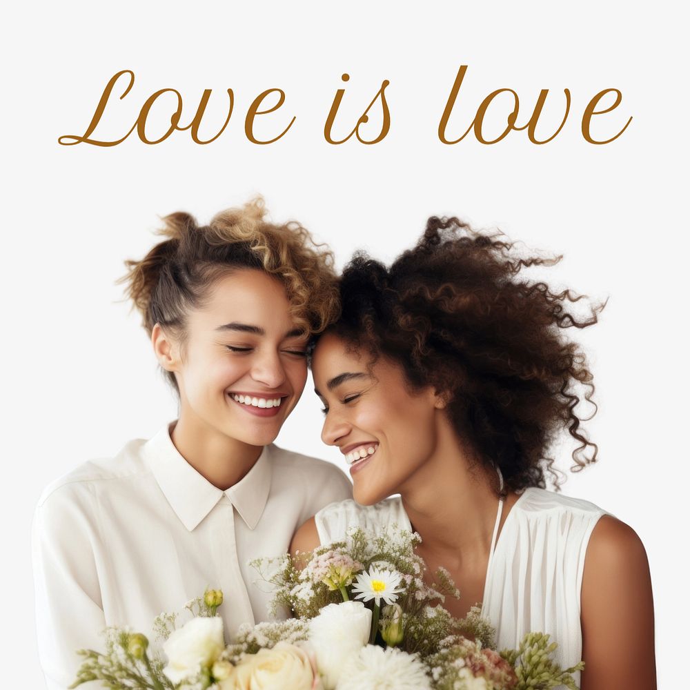 Love is love Instagram post template, editable text