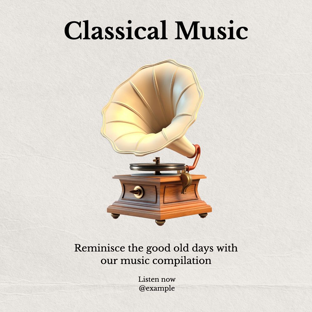 Classical music Instagram post template, editable text