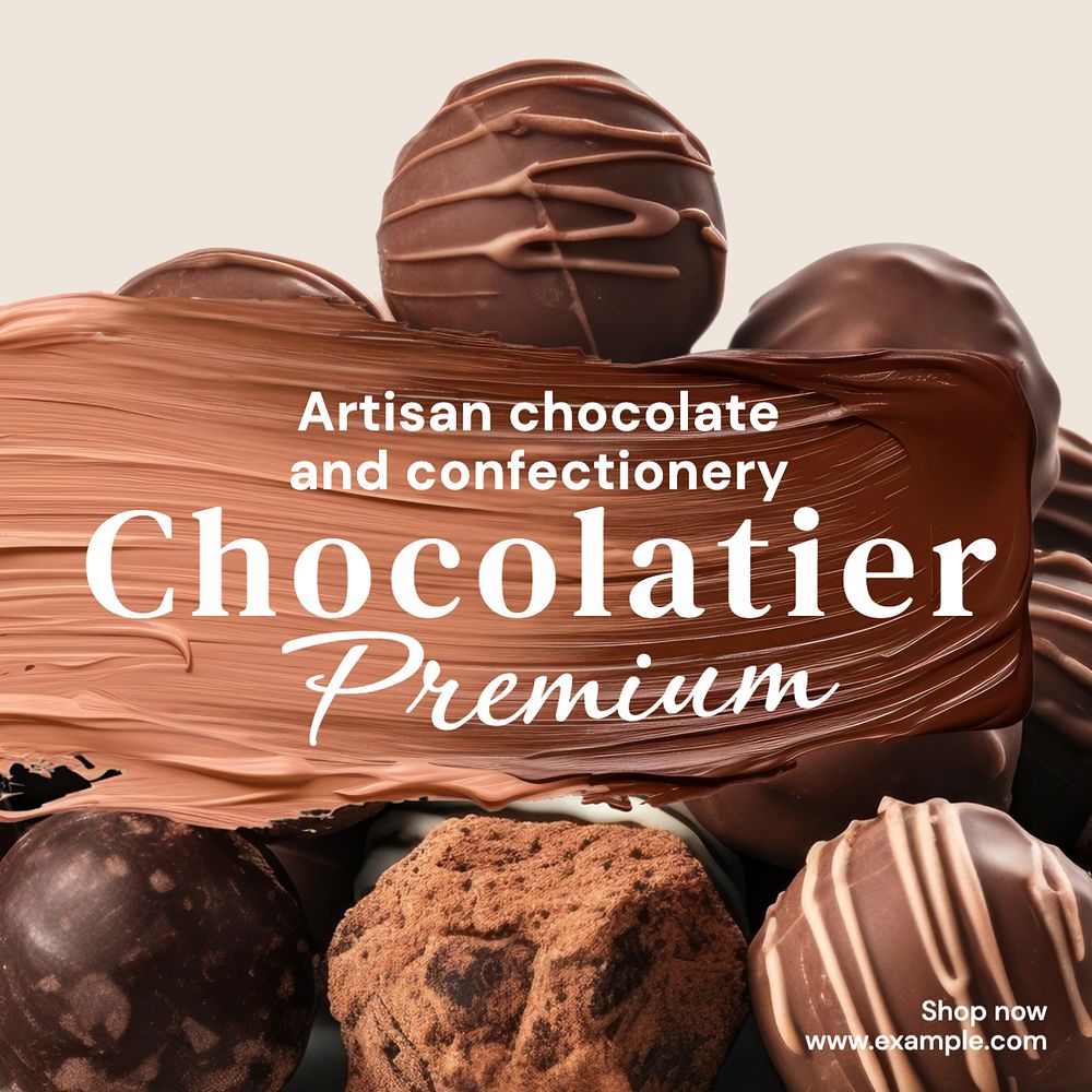 Chocolatier Instagram post template, editable text