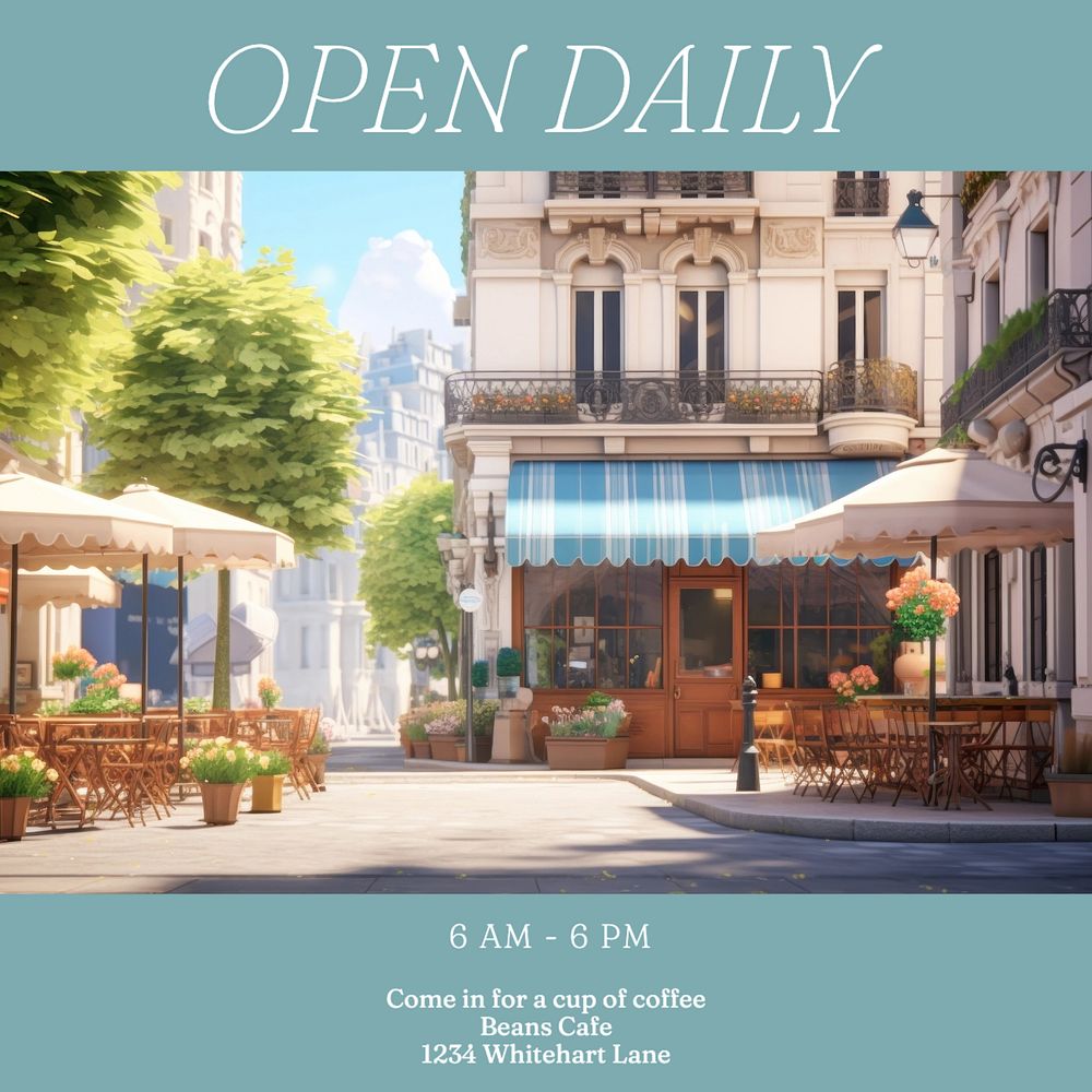 Open daily Instagram post template, editable text