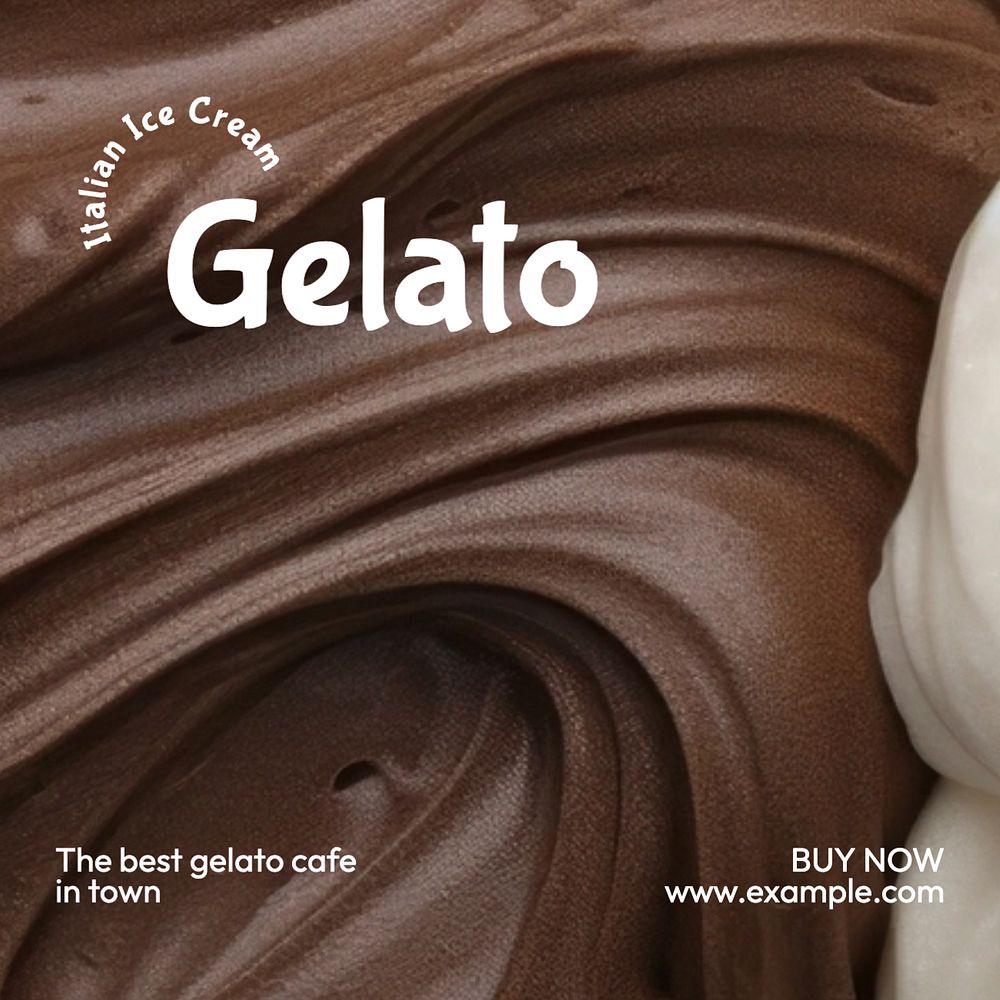 Gelato ice cream Instagram post template, editable text