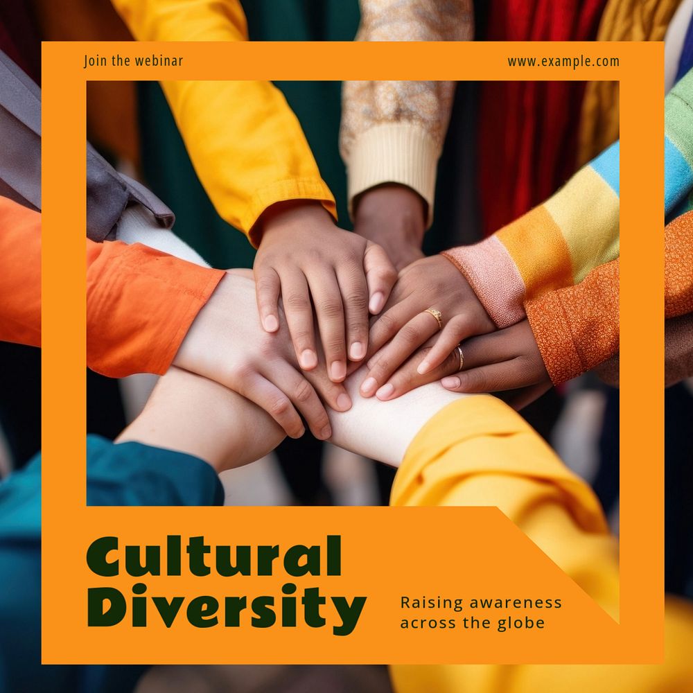 Cultural diversity Instagram post template, editable text