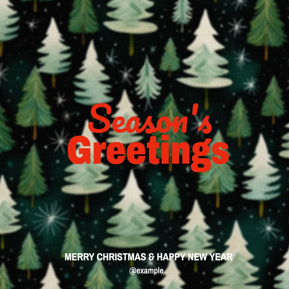 Season's greetings Instagram post template, editable text