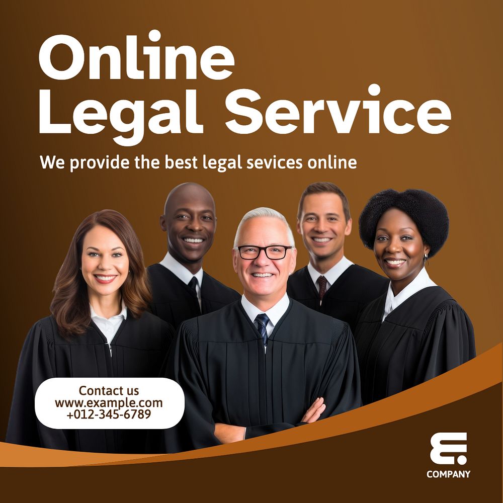 Online legal service Instagram post template, editable text