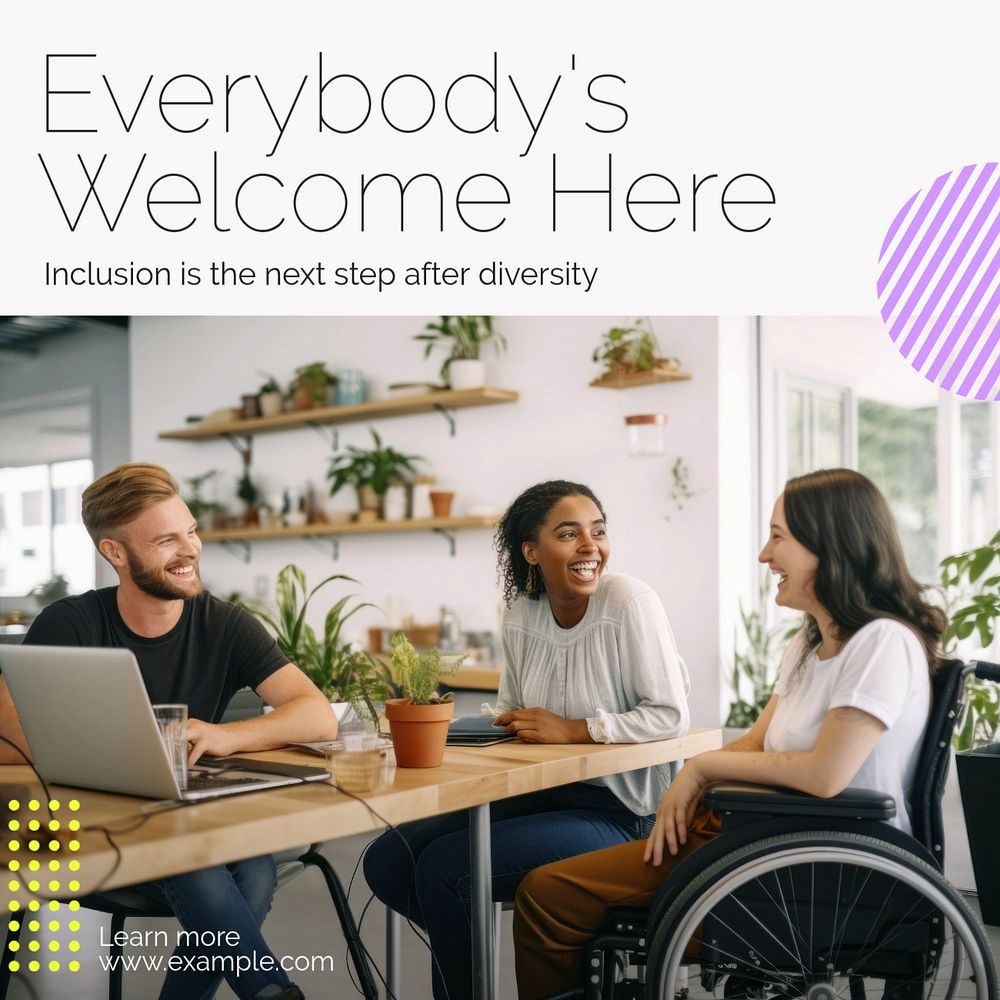 Inclusion & diversity Instagram post template, editable text