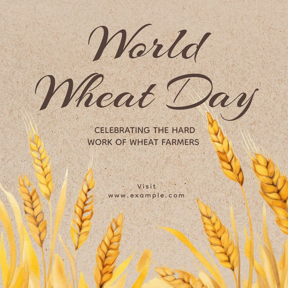 World wheat day Instagram post template, editable text