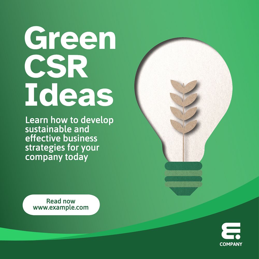 Environment & business CSR Instagram post template, editable text