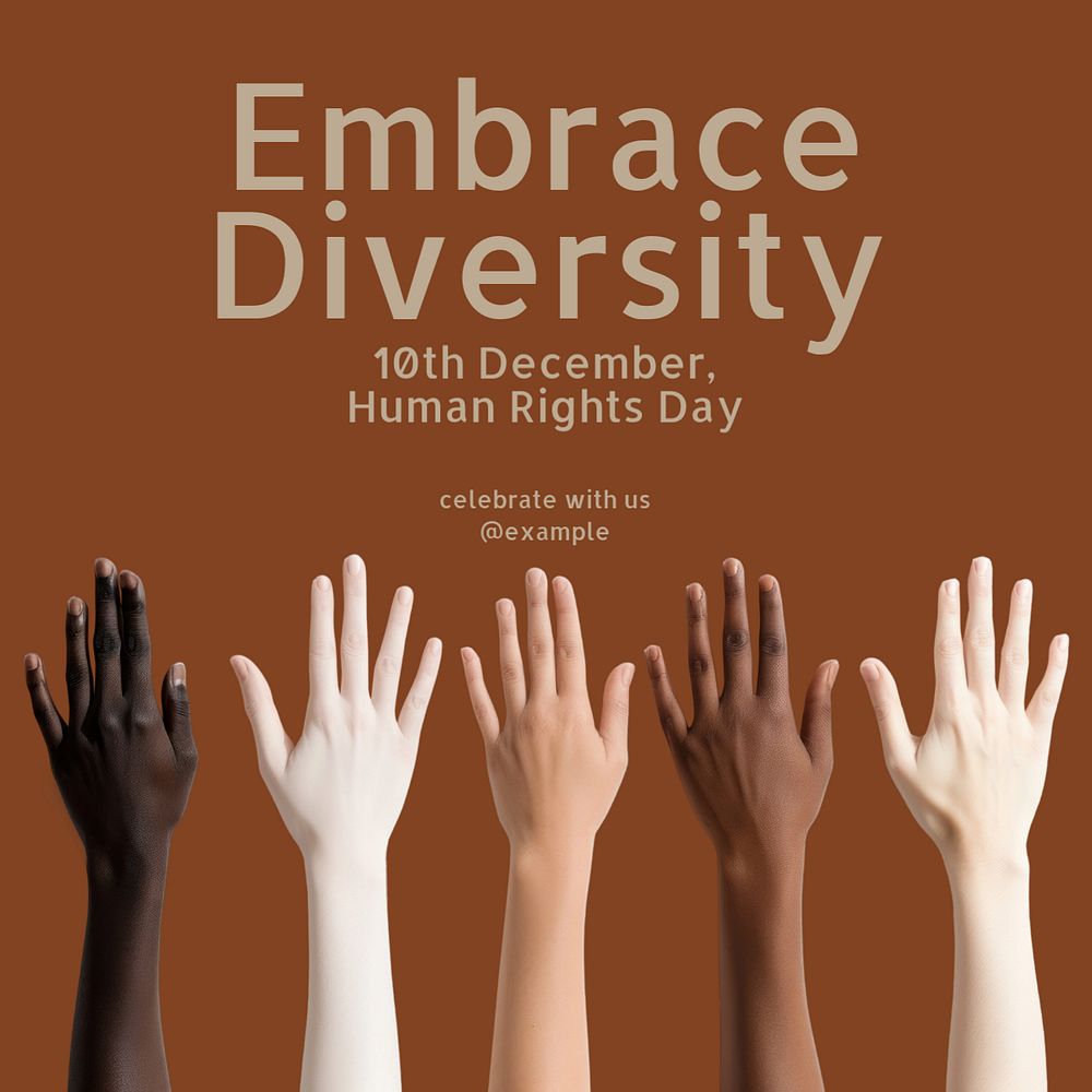 Embrace diversity Instagram post template, editable text