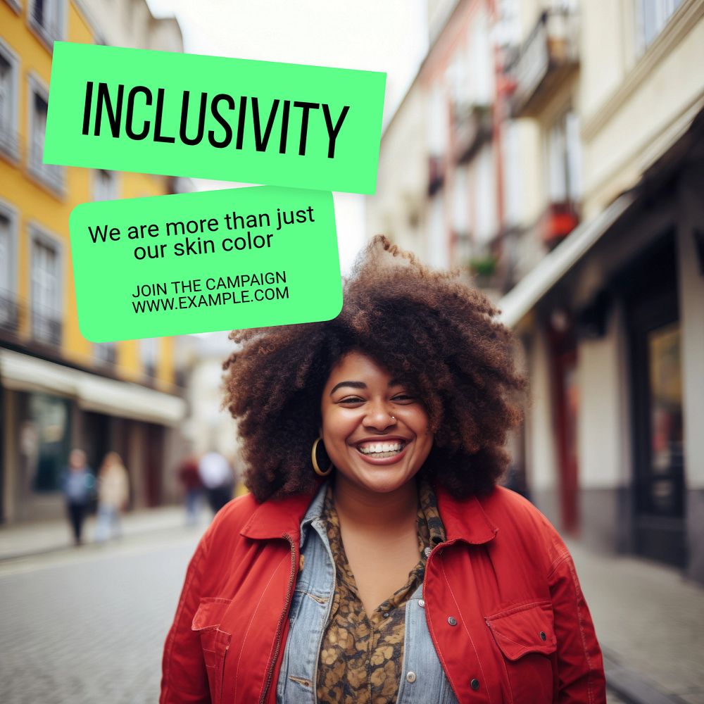 Inclusivity Instagram post template, editable text