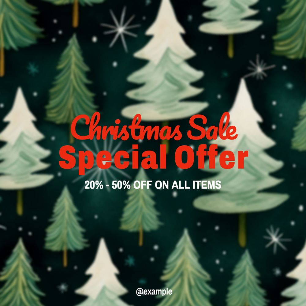 Christmas sale Instagram post template, editable text