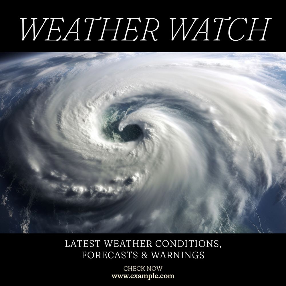 Weather watch Instagram post template, editable text