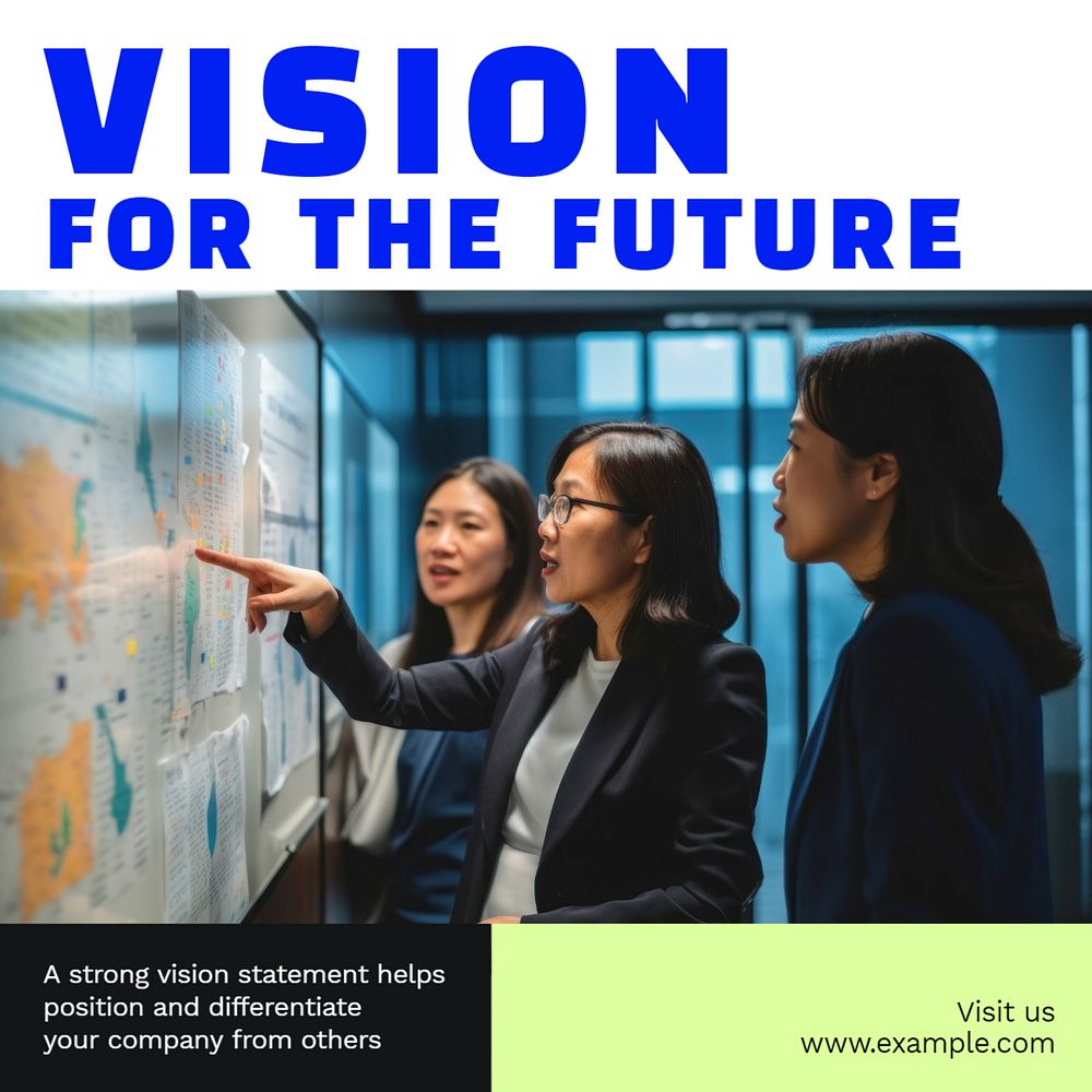 Vision for the future Instagram post template, editable text