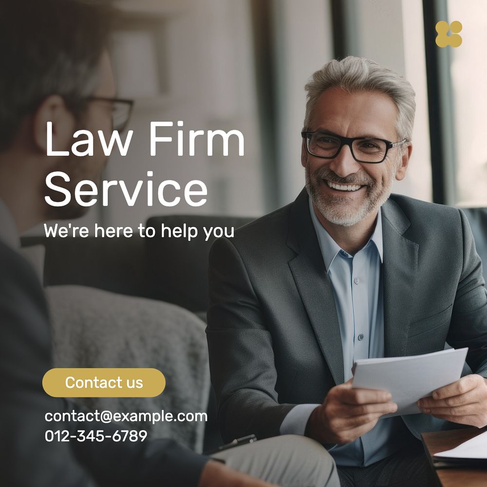 Law firm service Instagram post template, editable text