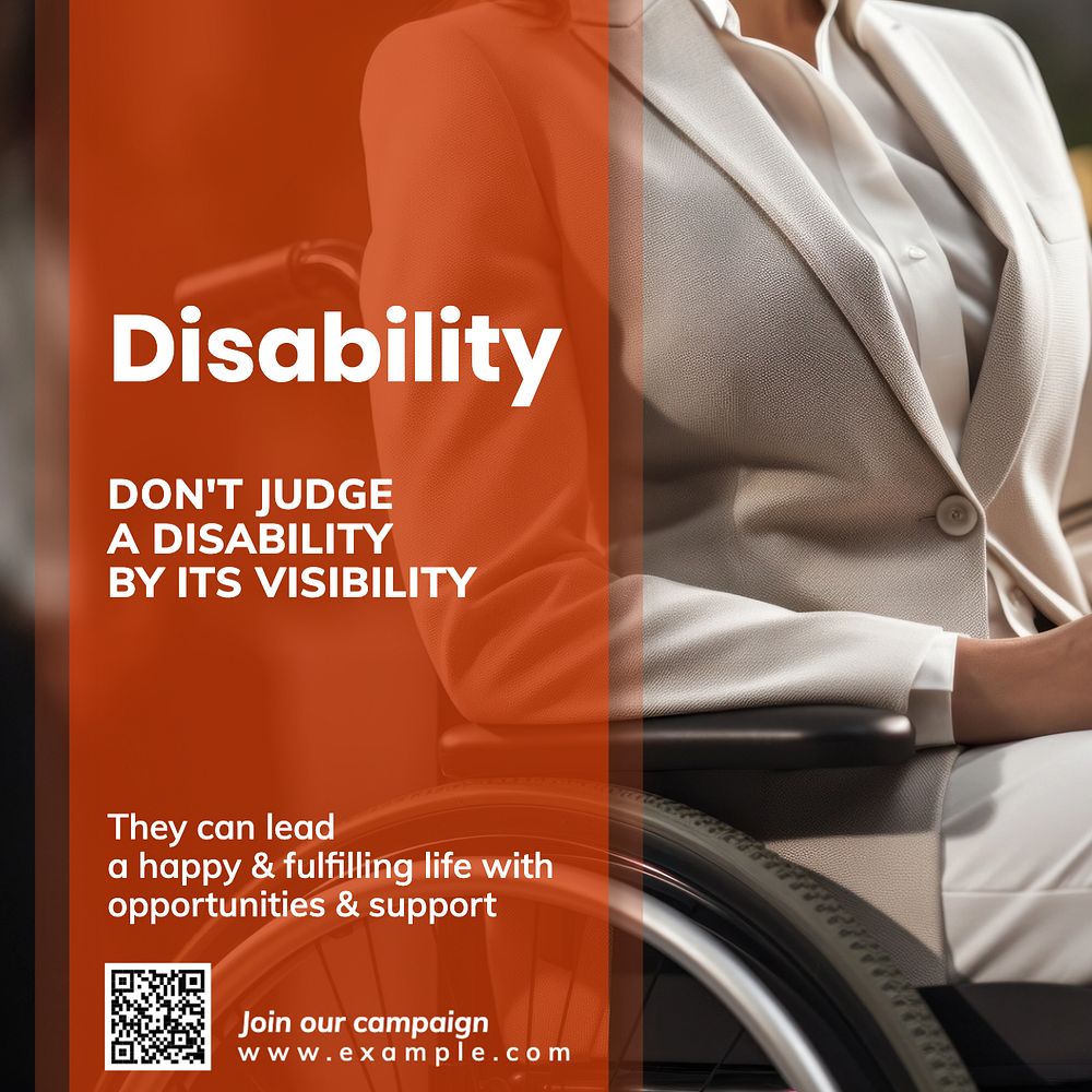 Disability Instagram post template, editable text