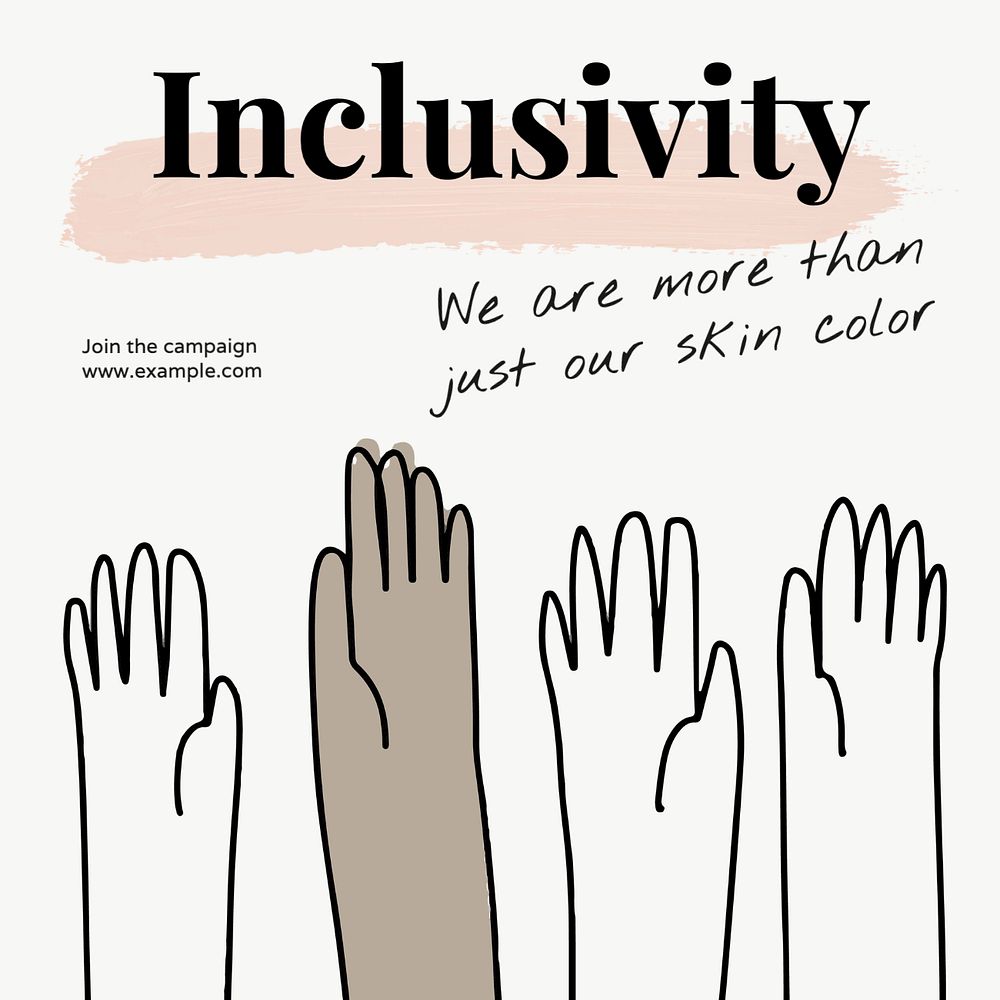 Inclusivity Instagram post template, editable text