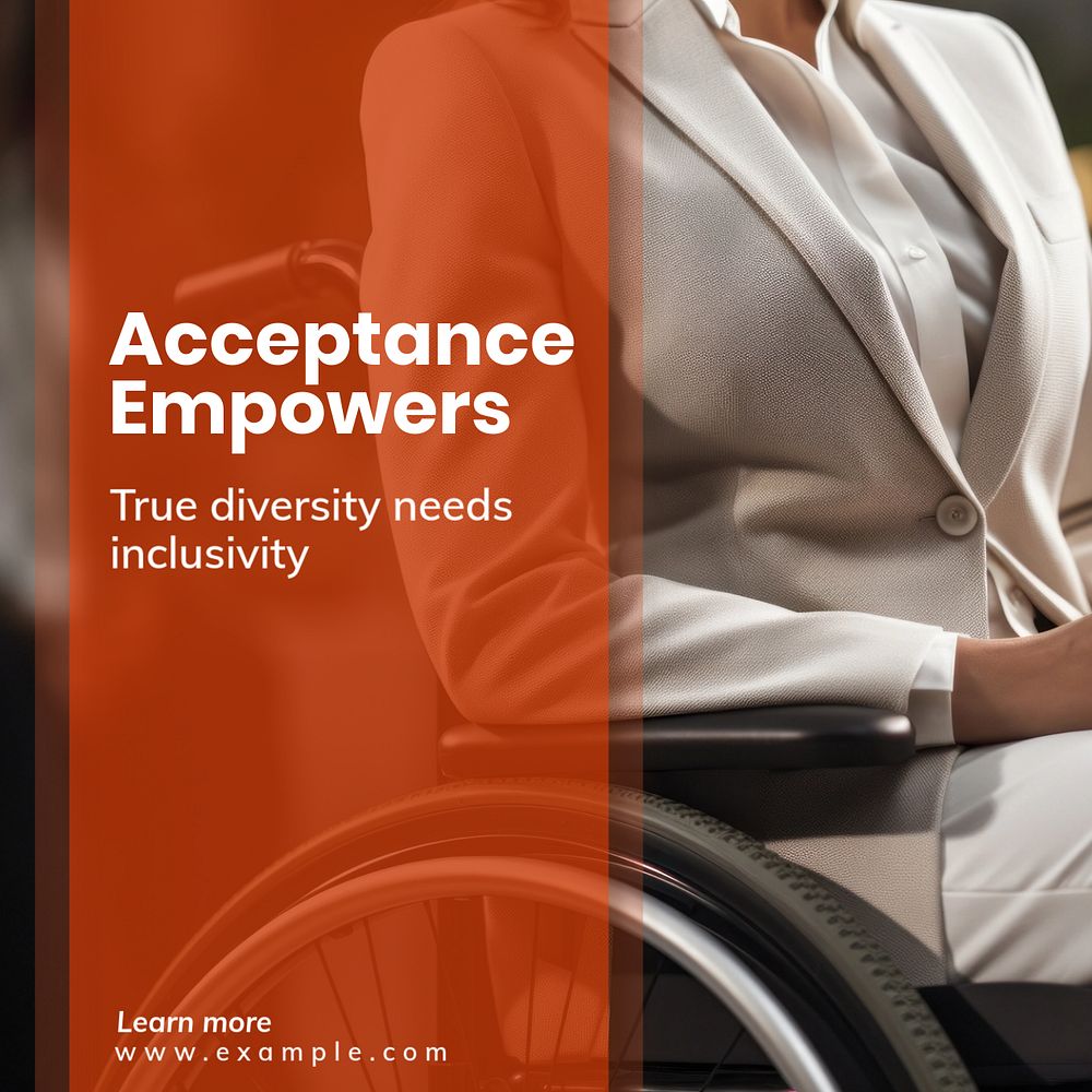 Acceptance empowers Instagram post template, editable text