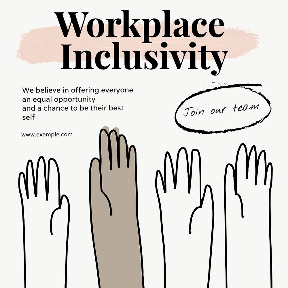 Workplace inclusivity Instagram post template, editable text