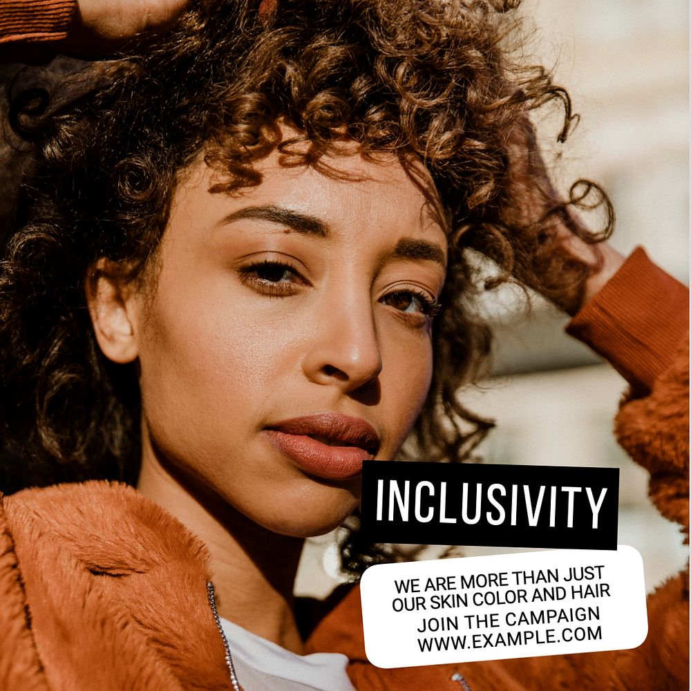 Inclusivity Instagram post template, editable text