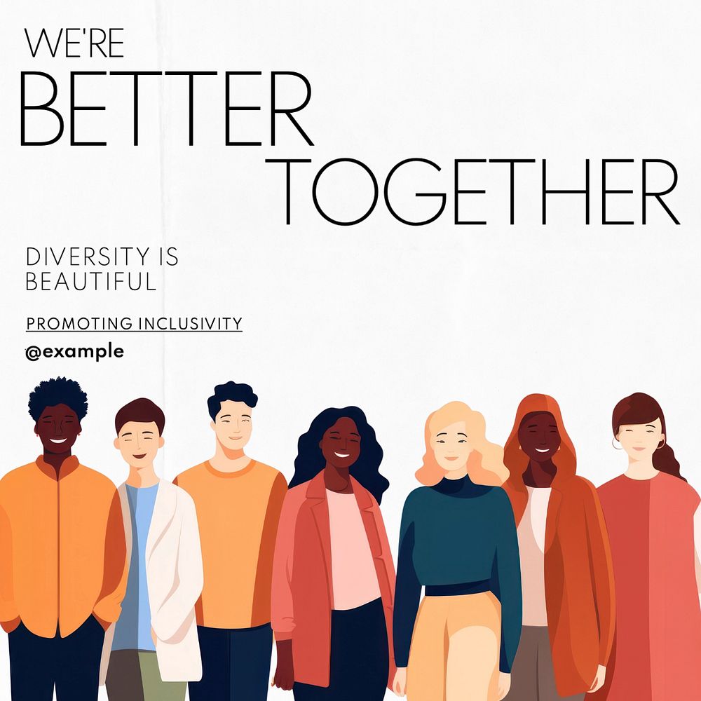 Diversity Instagram post template, editable text