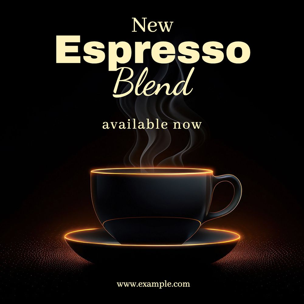 Espresso blend Instagram post template, editable text