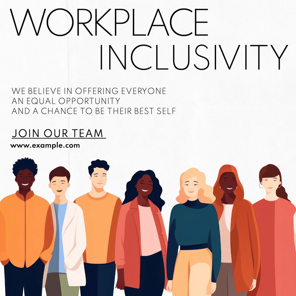 Workplace inclusivity Instagram post template, editable text