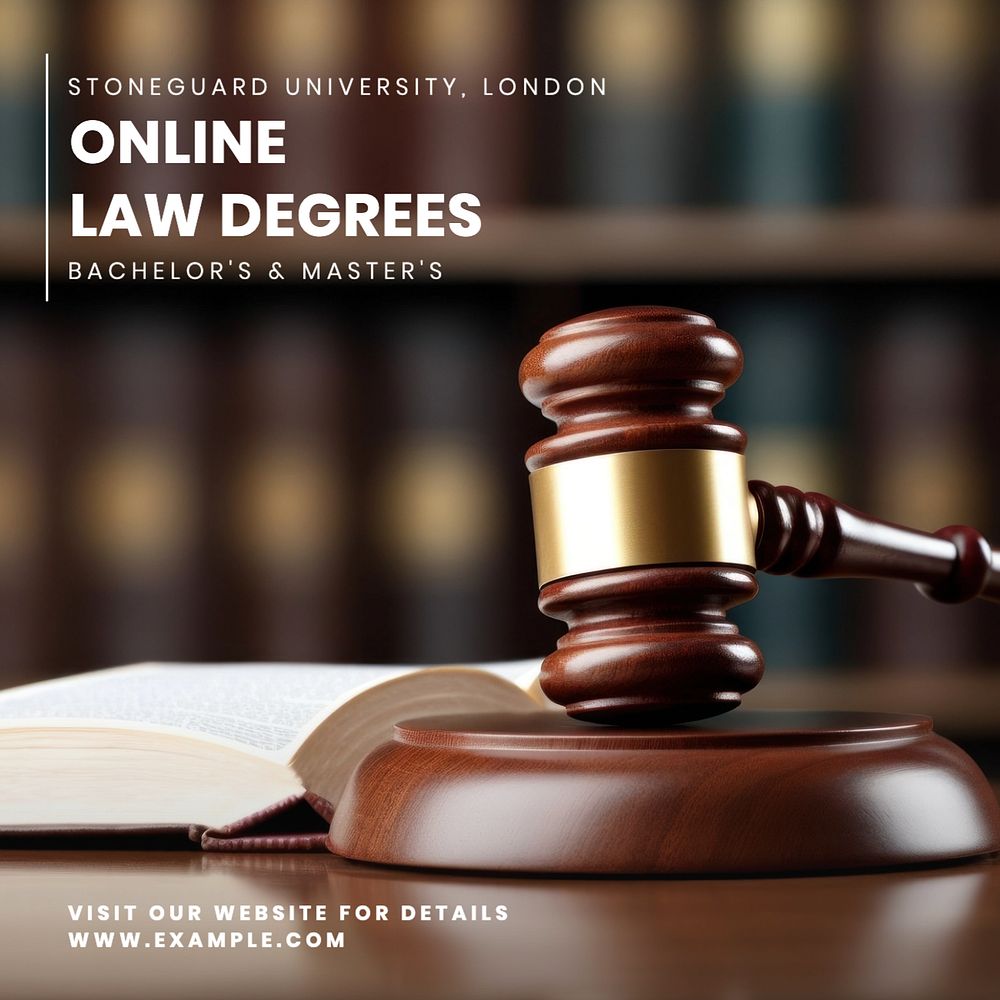 University law degrees Instagram post template, editable text