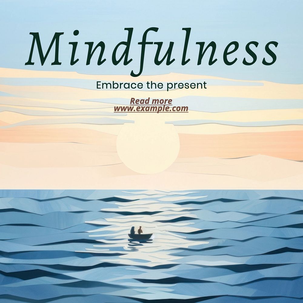 Mindfulness Instagram post template, editable text