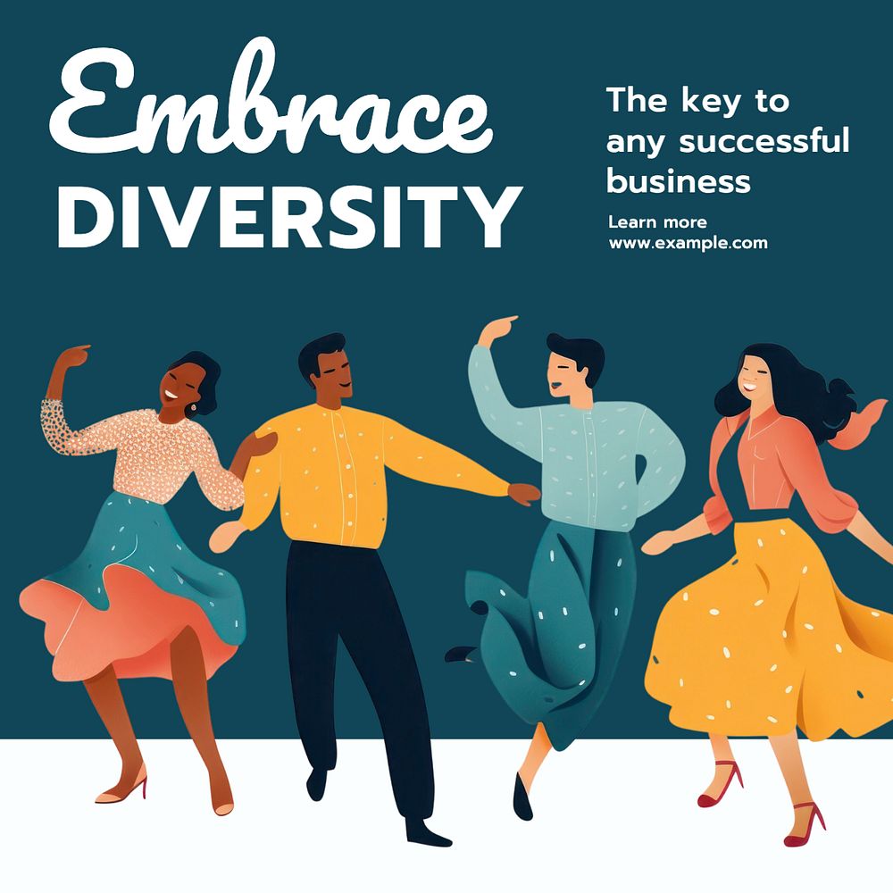 Embrace diversity Instagram post template, editable text